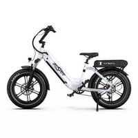 bicicleta electrica onesport ot08 de neumaticos anchos 7 velocidades shimano compatible con app blanca