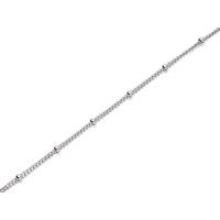 Silver 1mm Wide Diamond Cut Curb Chain With Rondels - 16in - F8604