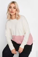 yours jersey de punto bloques de color rosa blanco y negro mujer curvy y tallas grandes yours