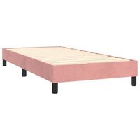 somier de laminas sobre patas estructura de cama 100x200 cm tela terciopelo rosa tdl0206963