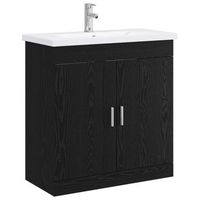 juego de muebles de bano roble negro 81 x 40 x 845 cm vidaxl