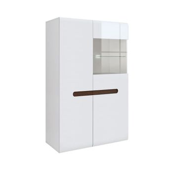 Vitrina baja 2 puertas con led estratificado blanco