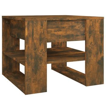 Mesa De Centro，mesa Auxiliar，mesa De Café Madera Contrachapada Roble Ahumado 55,5x55x45 Cm