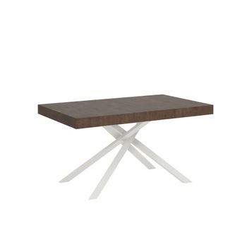 Mesa Extensible 90x140/400 Cm Karida Nogal Patas Blanca