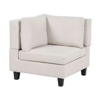 sillon modular esquinero de tela 1 plaza acolchado con cojin beige claro unstad