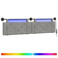 cabecero colgante con luz led gris claro terciopelo vidaxl