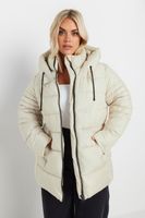 yours plumifero marfil con capucha mujer curvy y tallas grandes yours