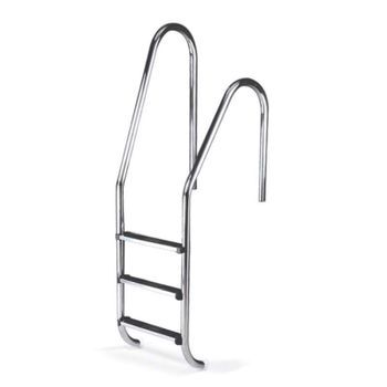 Escalera Para Piscina Estándar Asimétrica De 3 Peldaños En Acero Inoxidable Aisi-340