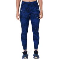 asics road lite-show mallas para correr mujeres - negro azul oscuro