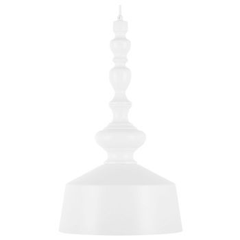 Lámpara Colgante De Metal Blanco Con Acabado Mate 120 Cm Pantalla Moderna Bicolor Driva