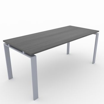 Mesa/escritorio Para Teletrabajo, Oficina Y Hogar. Estructura Abierta Color Gris Plata. Tablero Color Roble Azabache. Fabricado En España. (140x80cm).