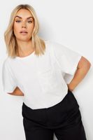 yours camiseta algodon blanca con bolsillo de ganchillo mujer curvy y tallas grandes yours