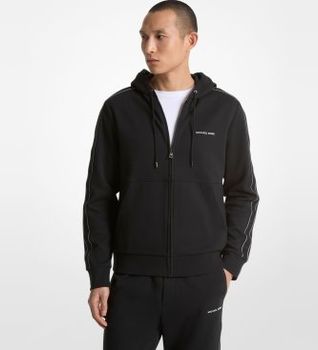 Michael Kors para hombre. CT4524K5MF Sudadera con cremallera y rayas negro (XXL), Casual, Algodón, Manga larga
