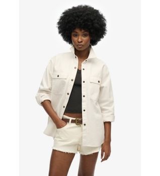 Superdry para mujer. W4010465A Camisa Workwear blanco (XS), Casual, Algodón, Manga larga