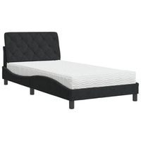 cama con colchon terciopelo negro 100x200 cm vidaxl