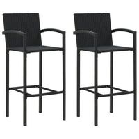 taburetes de cocina 2 unidades ratan sintetico negro vidaxl