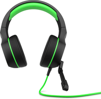 headset hp pavilion 400 gaming conexion jack 35mm microcofono orientable color negro y verde