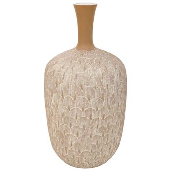 Jarrón de poliresina blanco 21,5x21,5x41