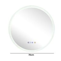 espejo bano inteligente led 70cm redondo 3 luces memoria dimmer anti-explosion impermeable diseno moderno