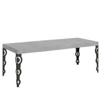 mesa extensible 90x180284 cm karamay premium estructura de cemento antracita