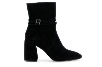 botines de ante con doble hebilla black 38