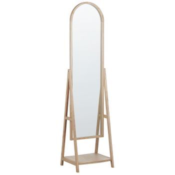 Espejo De Pie 43 X 170 Cm Con Estante Marco De Madera Chambery De Madera Marrón Claro