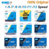 cadena kmc mtb 12 11 10 9 8 7 6 velocidades corriente de bicicleta de carretera x12 x11 x10 x9 x8 s1 cadenas de bicicleta de marcha unica