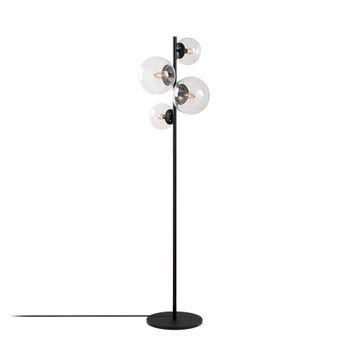 Lámpara De Pie Fazli-10522 Negro Metal Vidrio 33x33x162 Cm