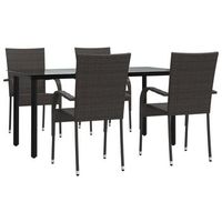 juego de comedor de jardin 5 piezas  mueble de jardin ratan sintetico marron