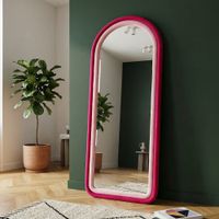 espejo de pared de terciopelo rosa cm 60x4x160
