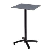 mesa alta de jardin de 60x60 cm laminada en pizarra gris oscuro opera - oviala