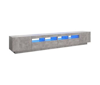 Mueble tv - mesa de tv con luces led gris hormigón 260x35x40 cm
