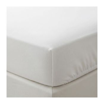 Sábana Bajera 100% Algodón Percal 200 Hilos Hotel  5 Uds. 135 X 190/200  Blanco