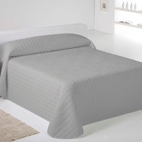 icehome - colcha bouti reversible lisa - microfibra extra suave de alta calidad - blancogrisbeige - acolchado a rombos - cama 90-105135150180 - relleno ligero 70 gramos - fabricado en espana