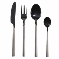 juego de cubiertos baden de 24 piezas de acero inoxidable negro mate