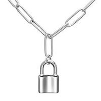 cadena de eslabones para mujer con candado de acero inoxidable