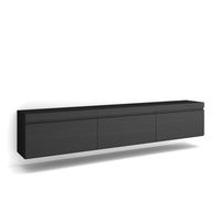mueble tv television muebles de salon almacenaje 240x45x35 cm colgado suspendido estilo moderno negro