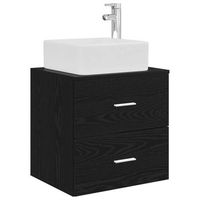 vanidad con lavabo de pared roble negro 53 x 345 x 63 cm vidaxl