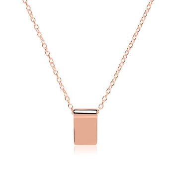 Cadena grabable de plata 925 chapada en oro rosa