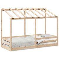 cama individual  cama infantil con techo madera maciza pino 75x190 cm