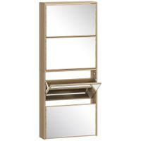 zapatero estrecho 63x17x146 cm madera natural