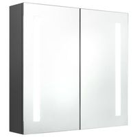 mueble de bano  armario de bano con espejo y led gris 62x14x60 cm
