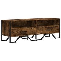mueble de tv  mueble de salon  gabinete de tv madera de ingenieria roble ahumado 122x34x41 cm