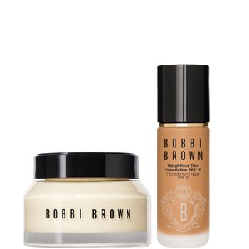 Bobbi Brown Hydrating Duo: Vitamin Enriched Face Base+ & Weightless Skin Foundation Bundle (Various Shades) - Cool Honey