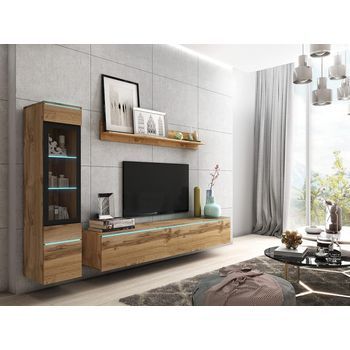 Conjunto De Muebles De Salón Vera I, Juego De Muebles De Salón, Mueble De Televisión, Sin Iluminación Led, Color Wotan