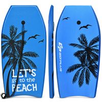 costway tabla de surf bodyboard con nucleo eps superficie xpe base hdpe ligero con correa para muneca para surf deportes acuaticos azul 104 x 51 cm
