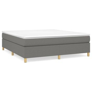 Cama Tapizada 203x160x35 Cm Tejido - Gris