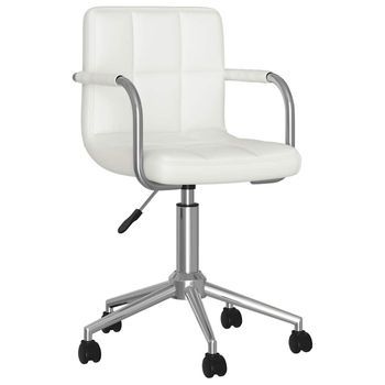 Silla De Comedor Giratoria Cuero Sintético Blanco Vidaxl