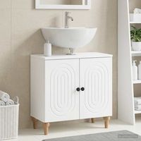 vidaxl mueble de lavabo para bano alkmaar blanco 595 x 315 x 59 cm