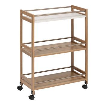 Come Aparador De 3 Niveles W30cm Efecto Madera Y Mármol